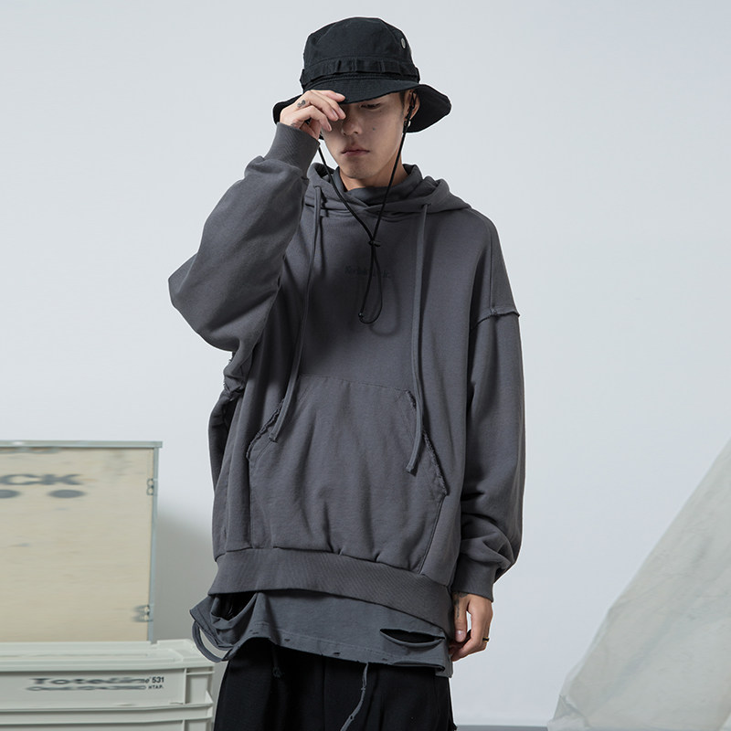 kodakblack卫衣男连帽2022春季复古无袖帽衫oversize潮牌卫衣