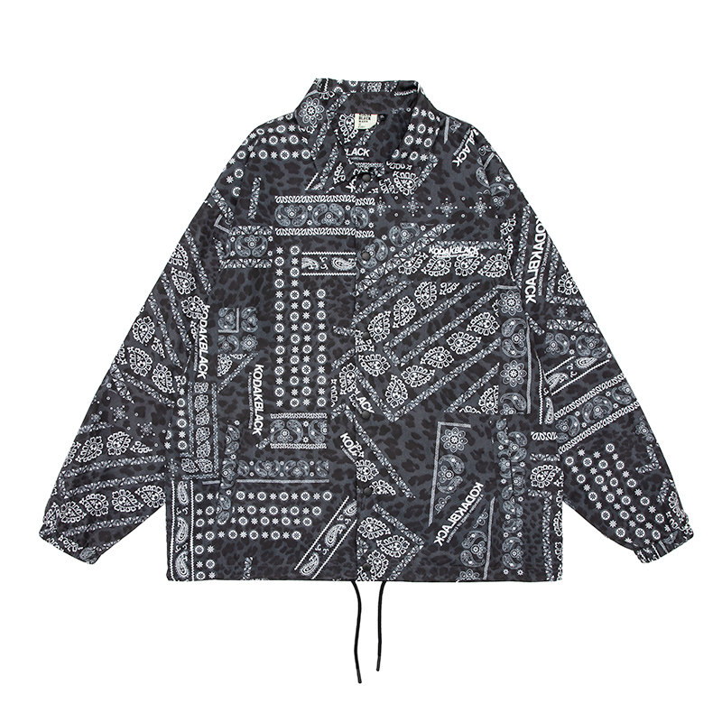 kodakblack20秋豹腰果情侣外套男潮潮牌国潮宽松嘻哈夹克