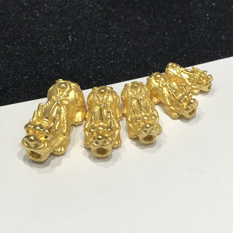 金仙子 黄金999足金3d硬金貔貅手链皮丘招财纳福守护开运神兽麒麟