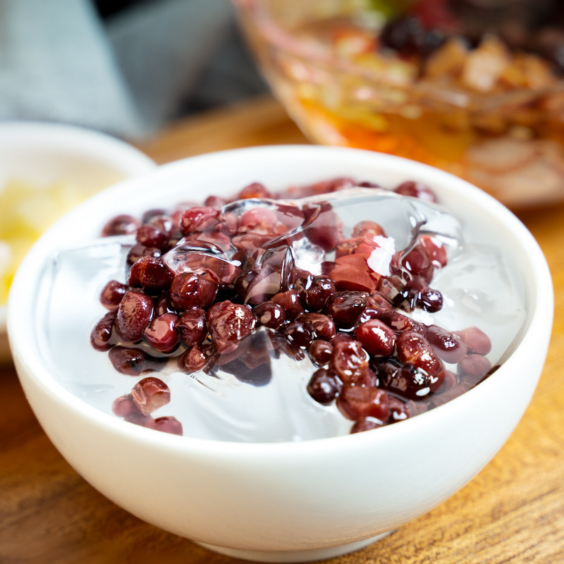 红豆冰粉原料蜜红纳豆糖蜜豆糍粑冰配料枣类制品