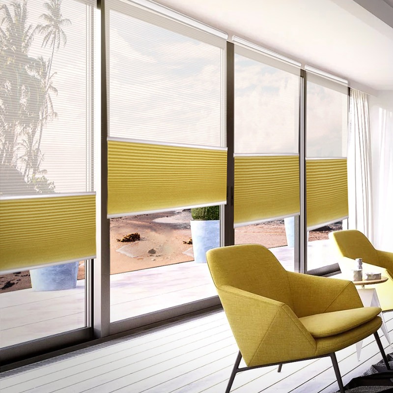 电动日夜蜂巢遮光百叶窗家用隔热遮阳防晒蜂窝百叶帘