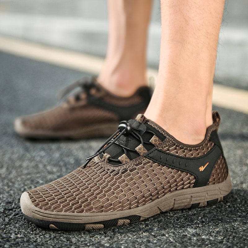 双星男鞋夏季21年新款凉鞋大网眼男士休闲鞋户外登山鞋沙滩洞洞鞋