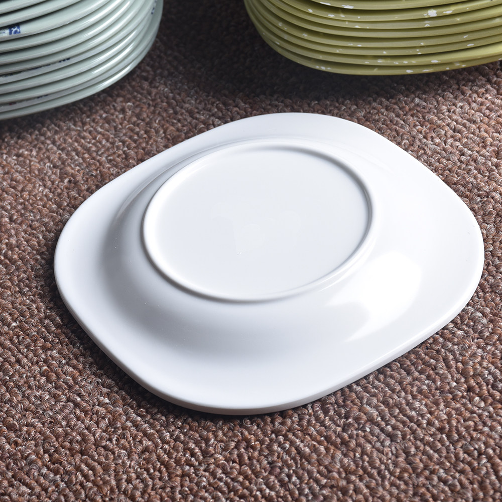 盘子密胺餐具塑料骨碟浅盘仿瓷快餐店打菜小碟碟