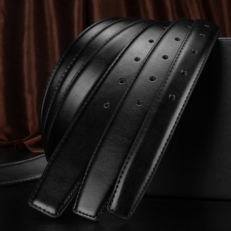 皮带牛皮带子针扣无头打孔28cm不带自动男士腰带