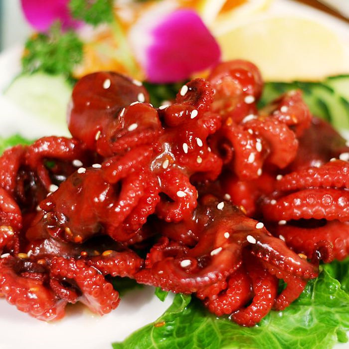 级味付芝麻八爪鱼顺福tl海鲜付味章鱼即食前菜冷冻章鱼