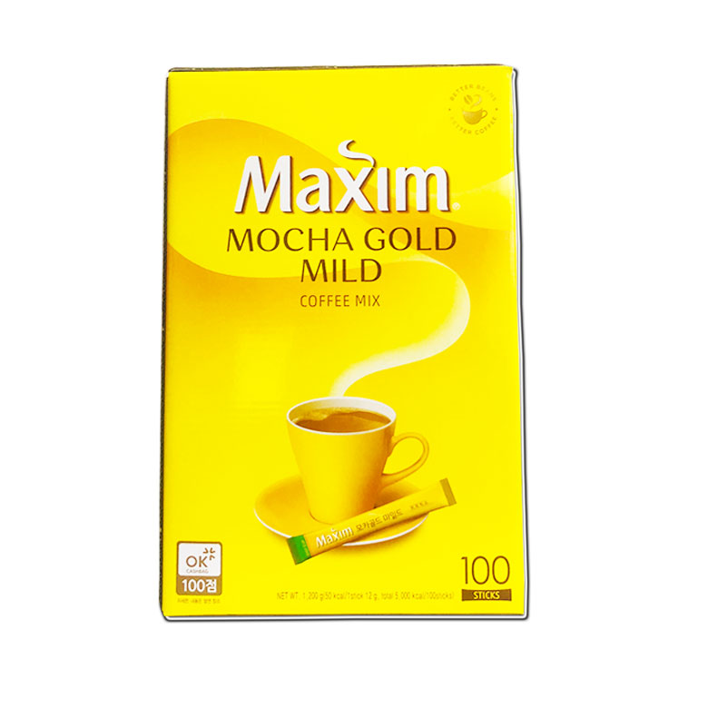 韩国进口麦馨咖啡maxim摩卡味三合一速溶咖啡黄盒100条原味 包邮