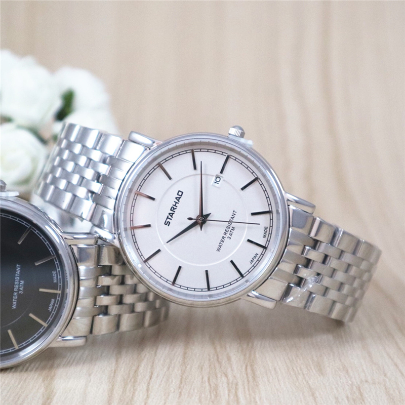 星豪starhao2205石英表钢带男士女士情侣简约休闲时尚防水国产腕表