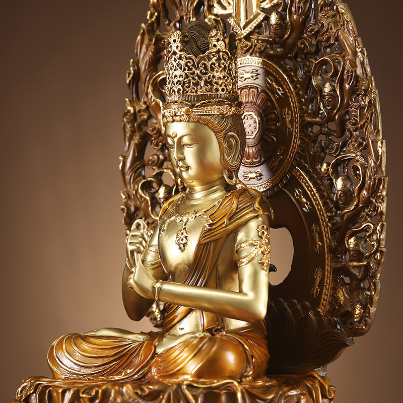 铜欣祥纯铜大日如来佛像摆件如来佛祖佛像家居工艺品佛堂摆设