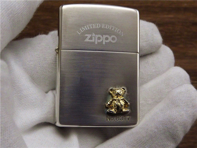 正品zippo全新07年贴章小熊泰迪钥匙套装打火机zippo