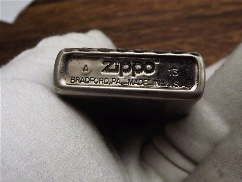 二手zippo13黑冰锁边兰草原装正品打火机防风美国zippo