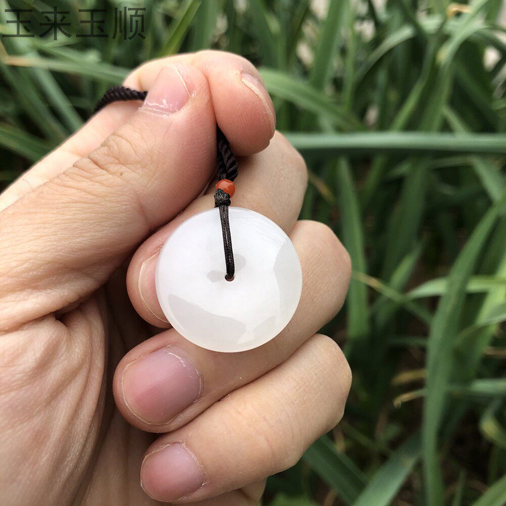 和田宝宝玉佩收藏青海女生男女挂件玉平玉环颈饰