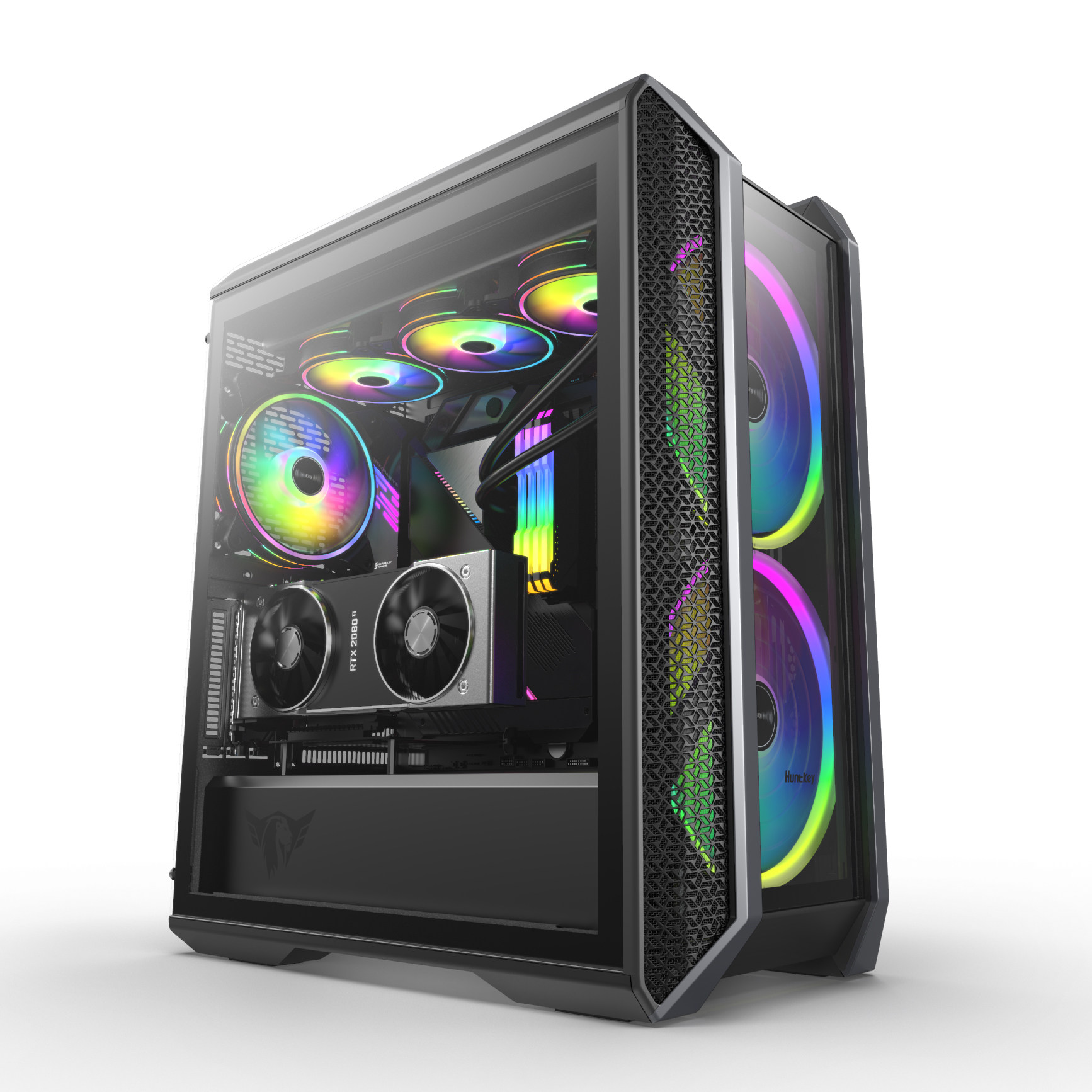 机箱航嘉mvp凯撒电脑台式主机钢化玻璃全塔简约机箱