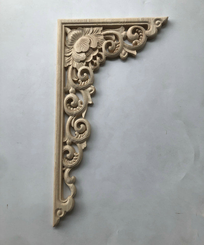 木雕角花实木藏式镂空装饰东阳油漆半成品浮雕木雕