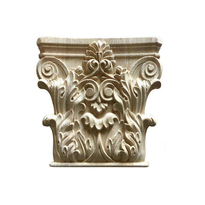 东阳木雕实木柱头欧式柜子装饰雕刻刻花橡胶木雕