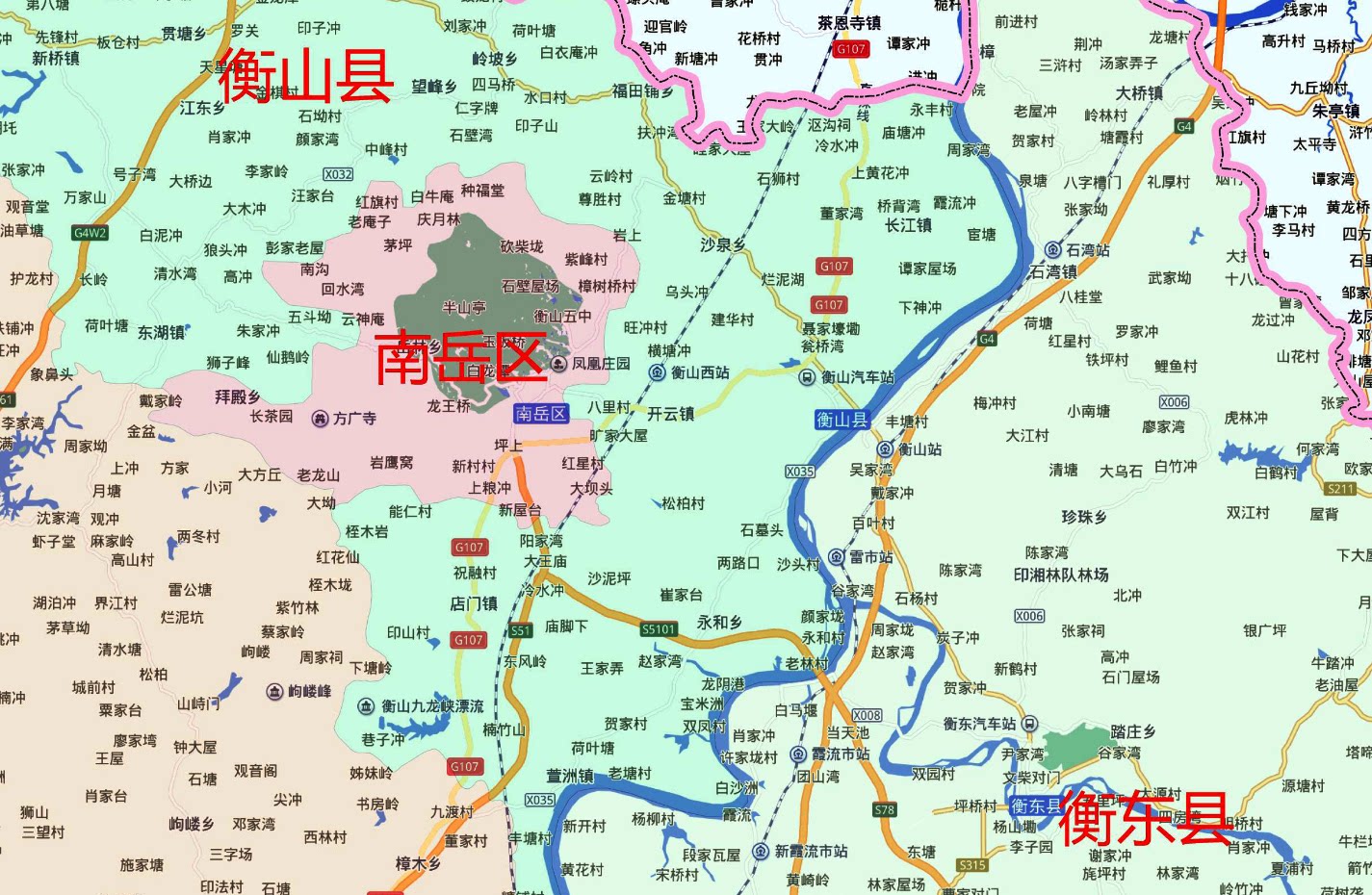2019湖南衡阳市百度版地图常宁耒阳市祁东衡山衡东衡南县雁峰珠晖