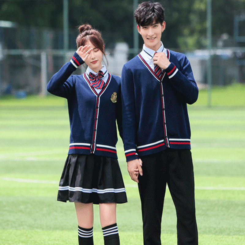 英伦风毛衣套装校服小学初高中学生班服jk制服学生校服