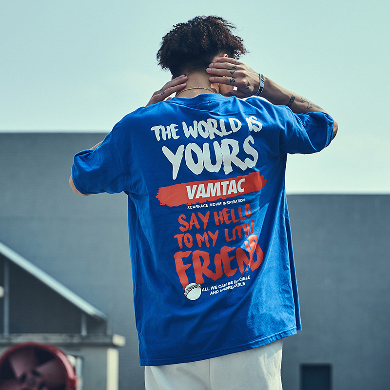 MRXXX街头嘻哈潮牌短袖T恤男夏季潮流宽松情侣半袖衫学生原宿上衣