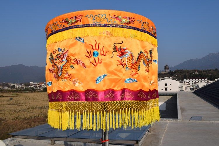 1米用品寺庙幢长桌围黄罗伞绣品佛教道教盖宝佛教工艺品