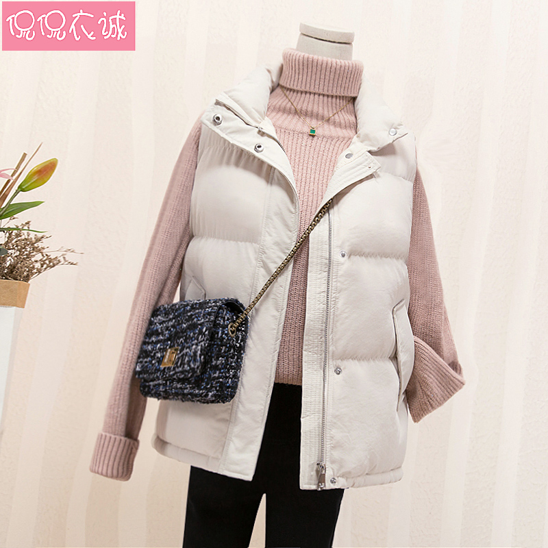 2021秋冬新款羽绒棉马甲女短款学生韩版宽松坎肩棉袄背心马夹外套