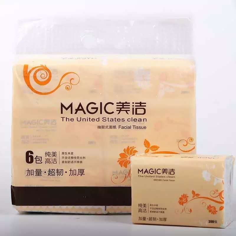美洁390张抽纸面巾纸餐巾纸30包江浙沪包邮婴儿家庭抽纸