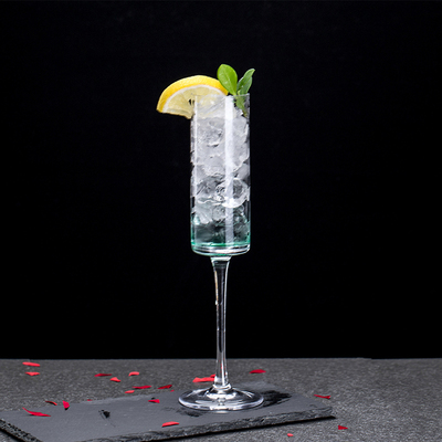 ins直筒型香槟杯创意玻璃高脚杯 特调鸡尾酒杯酒吧气泡杯葡萄酒杯
