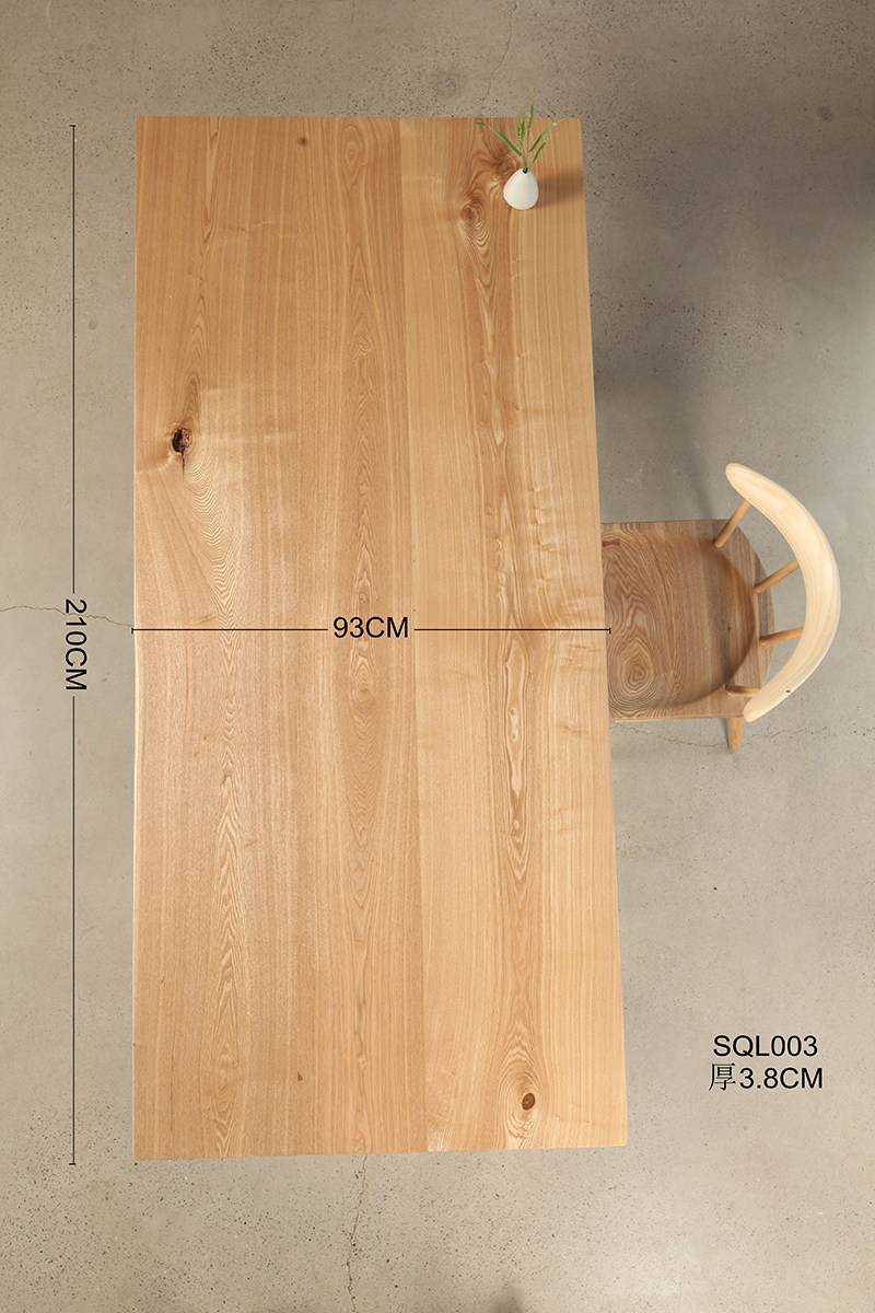 稀木俄罗斯高寒水曲柳原木大板餐桌书桌简约现代实木餐桌