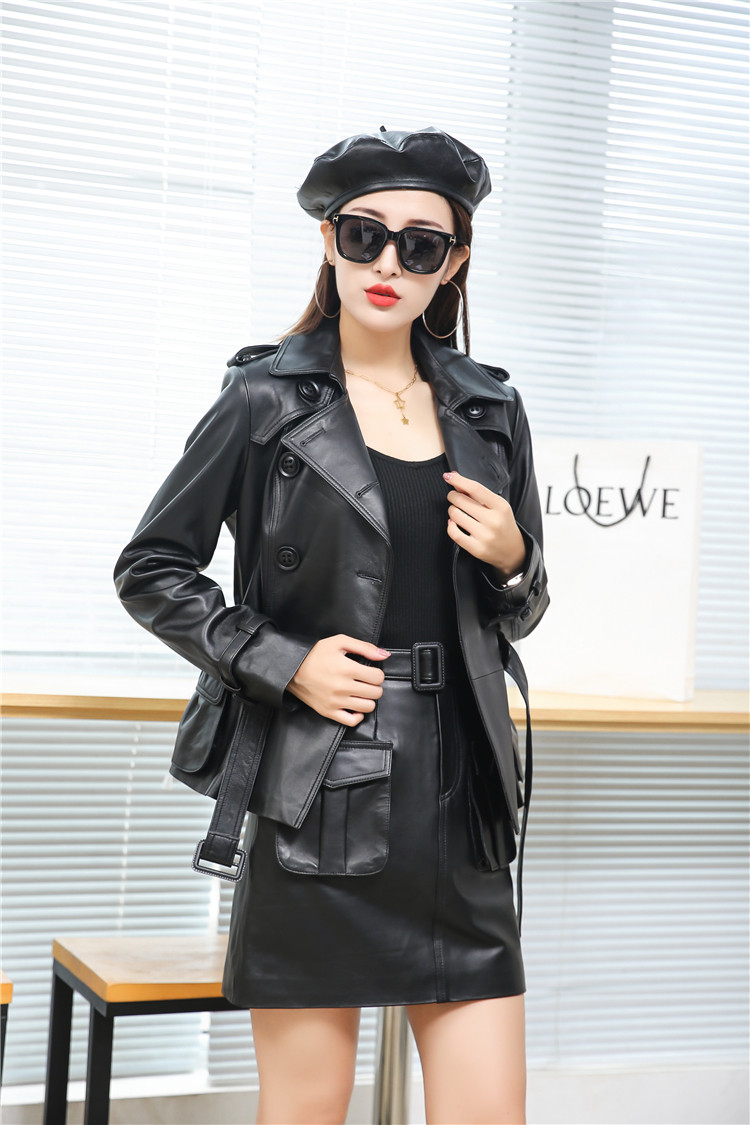 2022春秋真皮皮衣外套女收腰显时尚绵羊羊皮皮衣