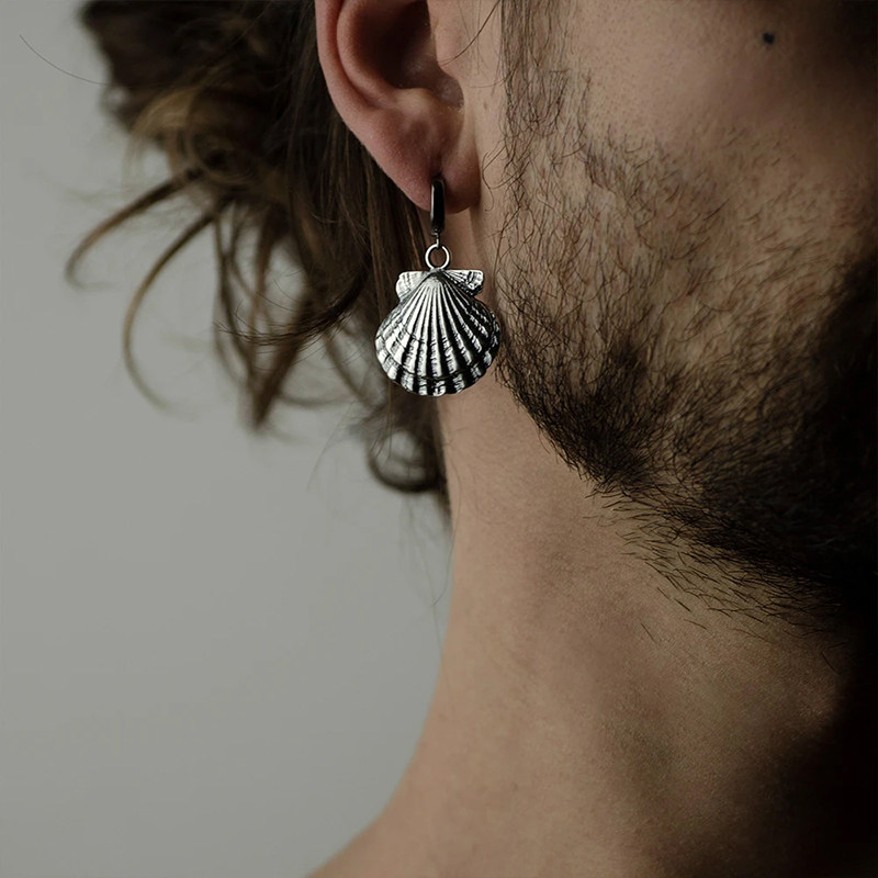 现货波兰品牌macabregadgets银贝壳珍珠耳环环链潮流耳环