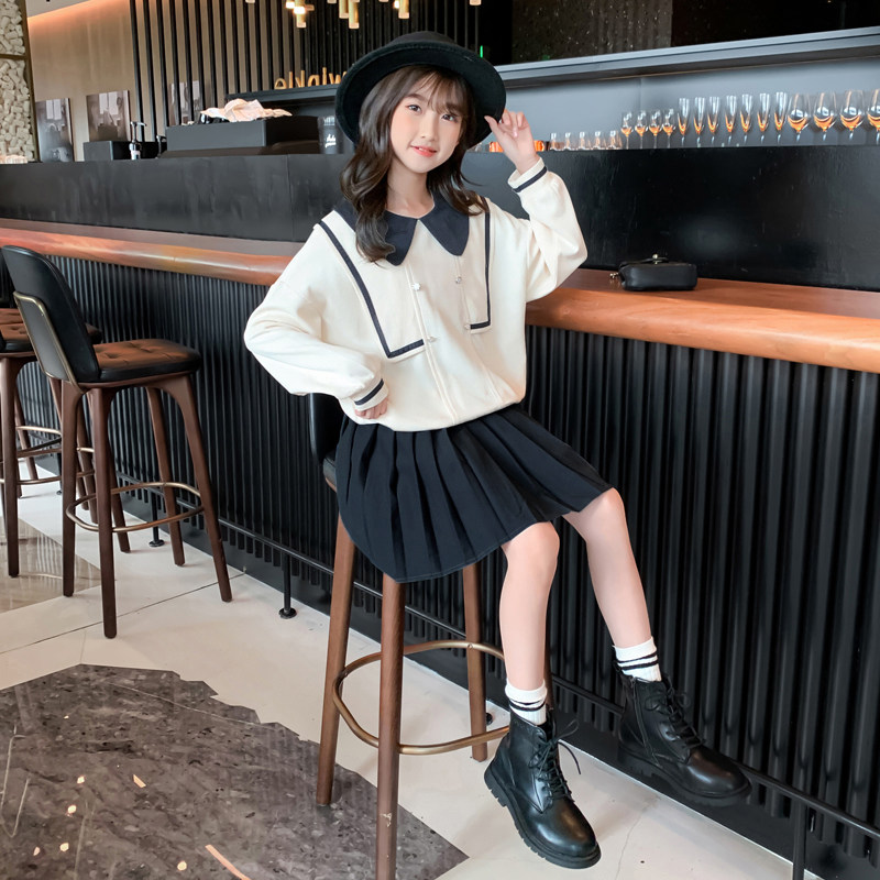 女童网红衣服学生洋气春秋童装童儿中大女孩套装
