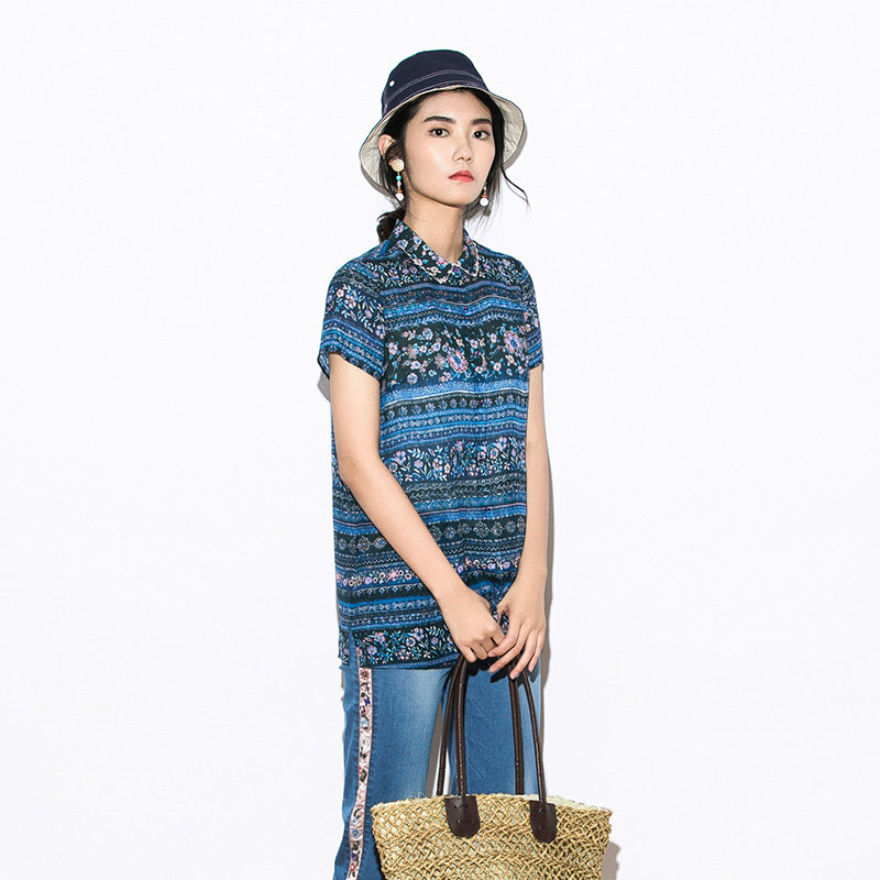 渔牌上衣2021年新款女夏短款高端真丝开衫女气质衬衫