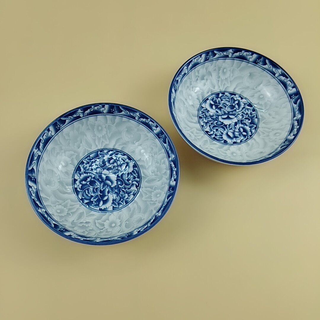 瓷碗10个美仪唐式碗釉下适用微波炉高档瓷器碗