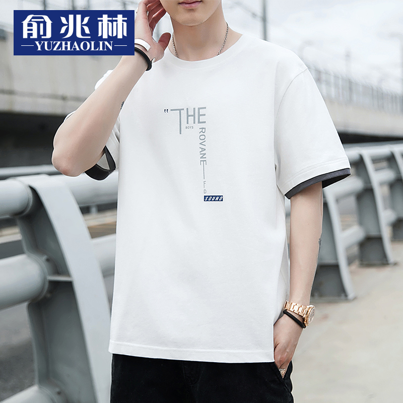 2022新款夏季纯棉衣服男短袖t恤潮流潮牌青少年男装学生半袖体恤