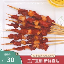 Barbecue Pure Beef Big Strings 30 Strings Curing Fried Beef Strings Commercial Frozen Semi-finished Products Outdoor Strings of Ingredients