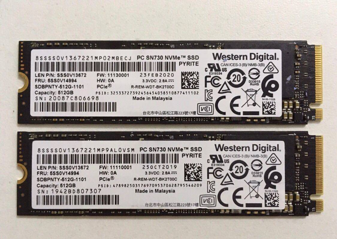sn730512gssdnvmem2固态硬盘笔记本电脑台式机拆机固态硬盘