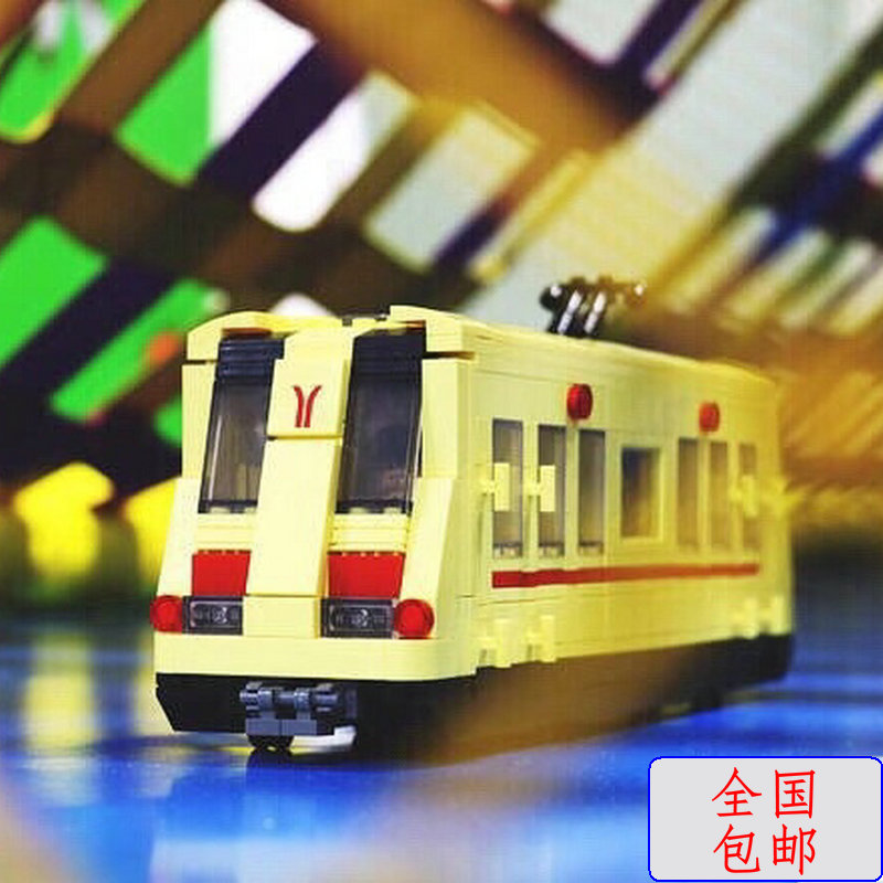 广州地铁一号线积木有轨电车火车模型建构