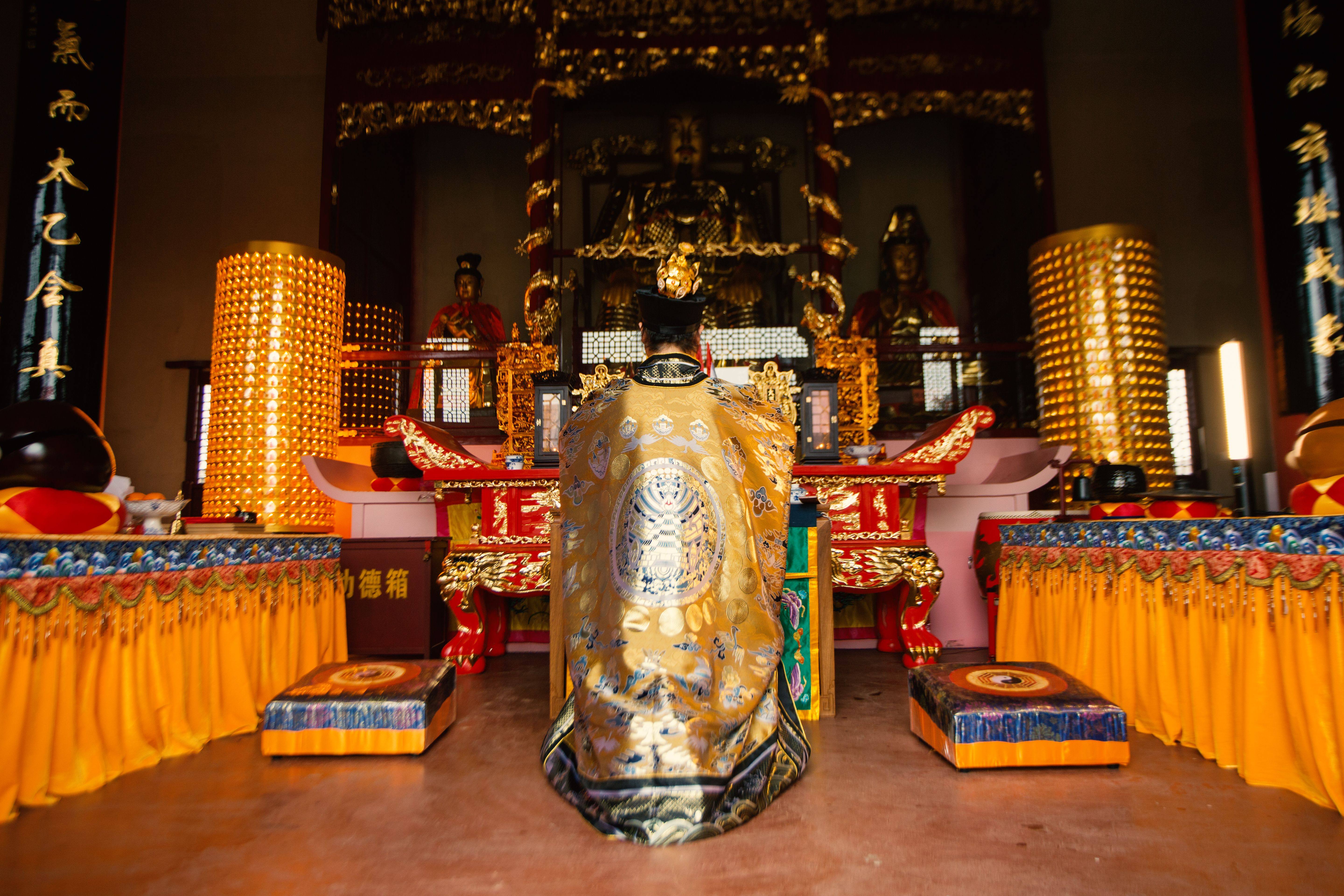 第二批复原高功仿妆织金提花原版法衣清代道教汉服