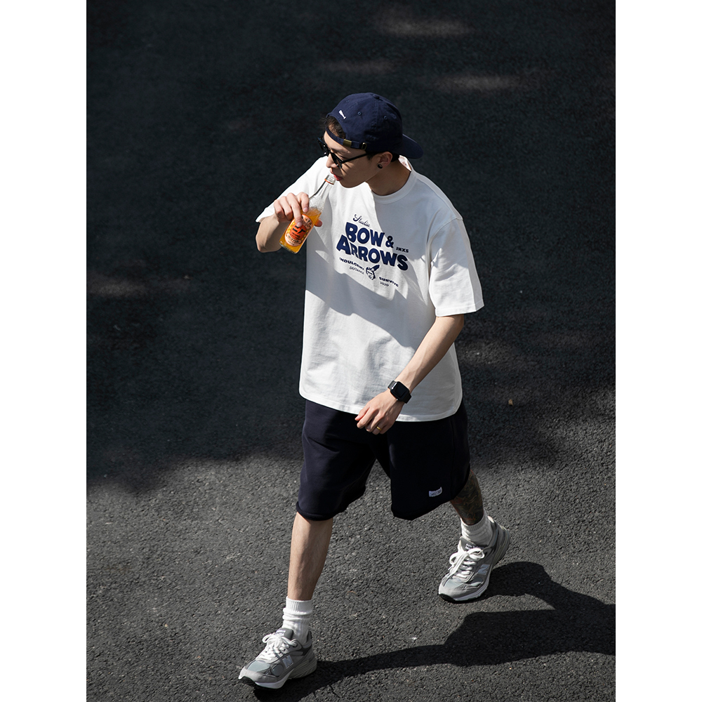 Bellken夏装美式复古印花短袖T恤男日系潮流Cityboy宽松纯棉半袖