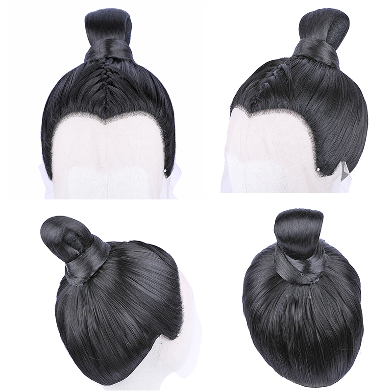 古装书生辫子束发假发唐朝发髻发套影视表演男士日常整顶假发