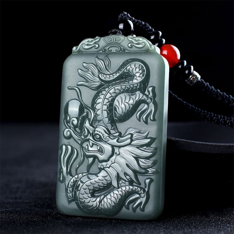 和田挂件玉佩龙玉佩生肖玉牌龙行天下项链玉石大号颈饰