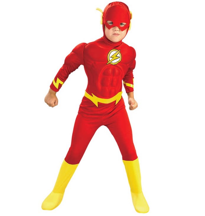 儿童节万圣节装扮超级英雄肌肉闪电侠男孩动漫人物服饰