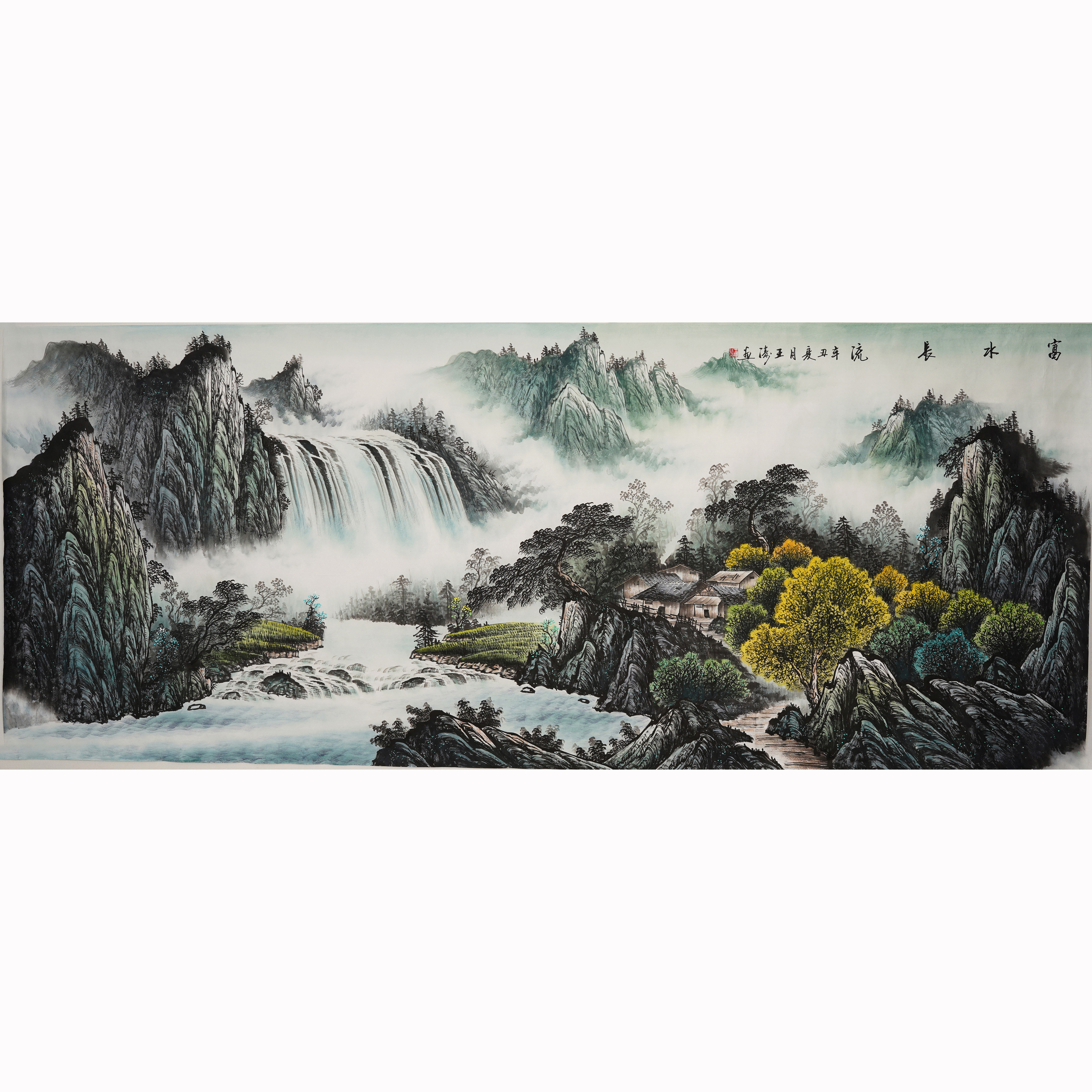 中式王涛国画手工装饰画办公室客厅山水画手绘水墨画国画