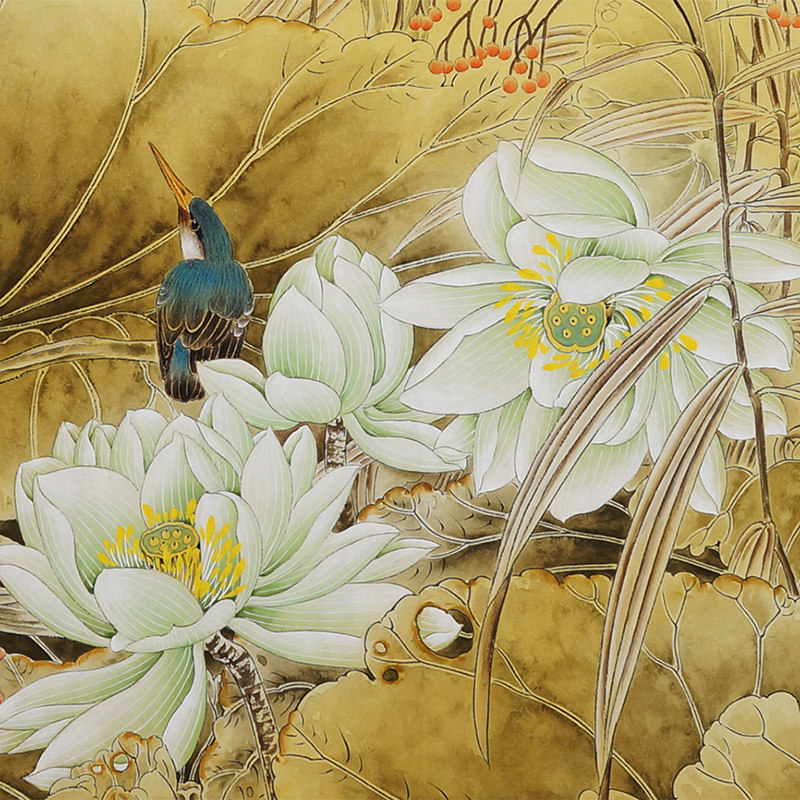 工笔画精品题款画没无款花鸟画手绘四尺国画翠鸟国画