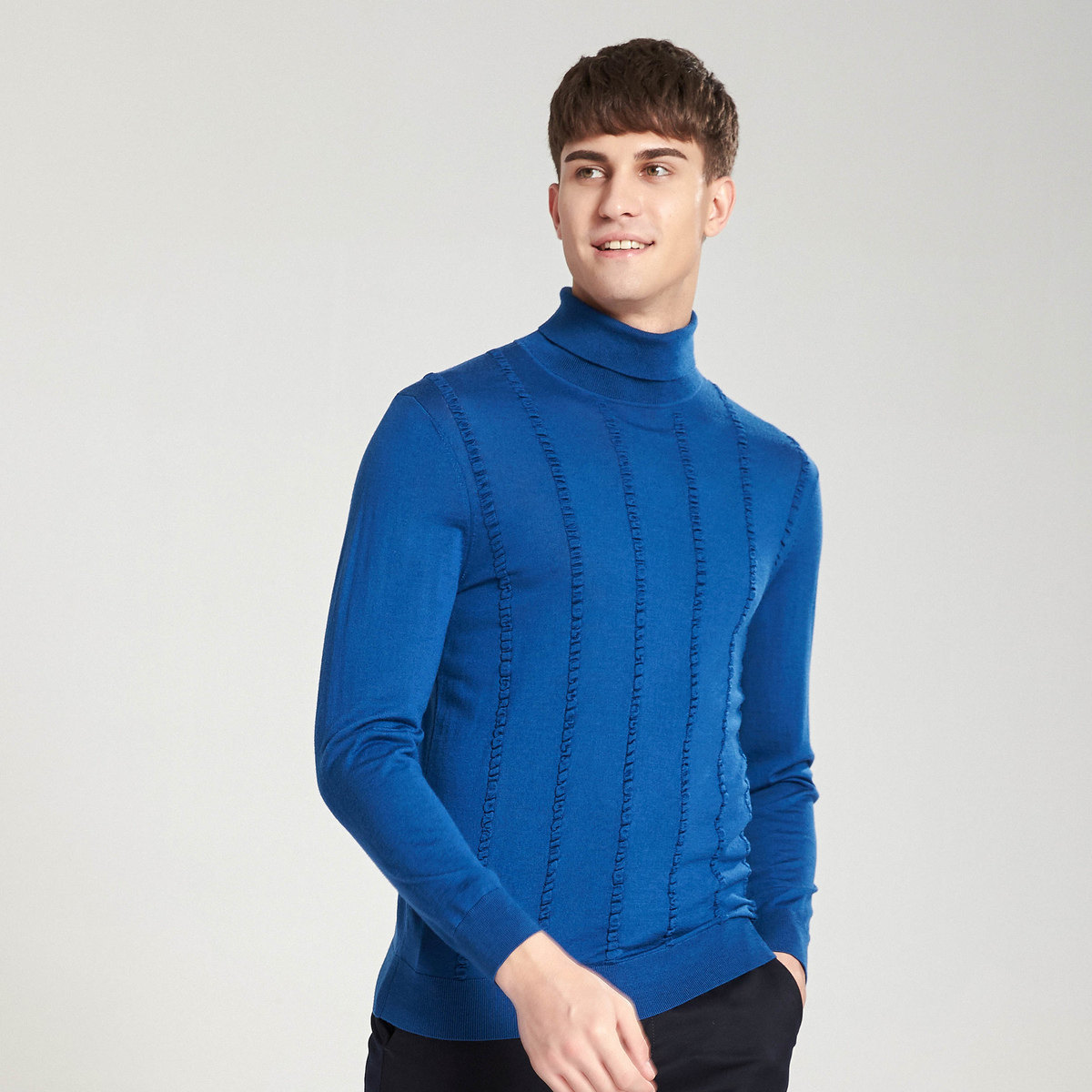 boni堡尼中青年男士羊毛针织衫商务休闲男装纯羊针织衫