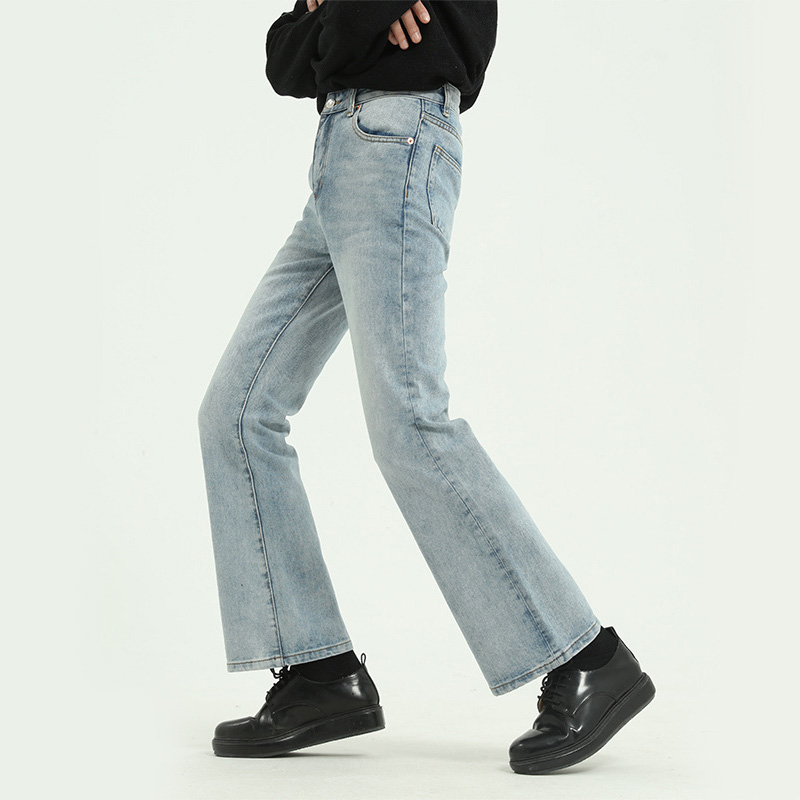 SeaParrot 微喇叭牛仔裤男女潮牌显瘦2022年新款韩版直筒修身裤子