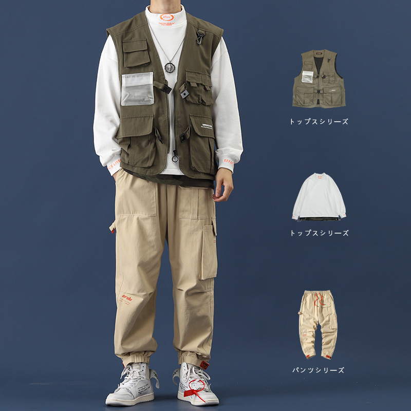 机能战术马甲男潮流背心外套秋冬季新款潮男搭配潮流帅气工装套装