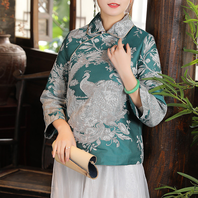 唐装女装中国风秋冬新款年轻款复古国潮盘扣绣花刺绣中式改良上衣