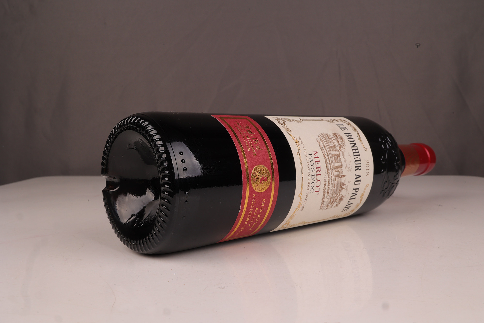 2018年份法国艺术家庄园梅洛红葡萄酒lebonheuraupalais13%vol干红