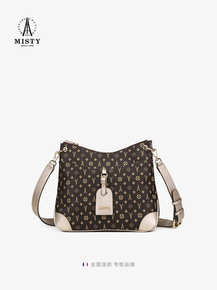 法国专柜正品misty米堤女包2021新款老花斜挎女士包袋