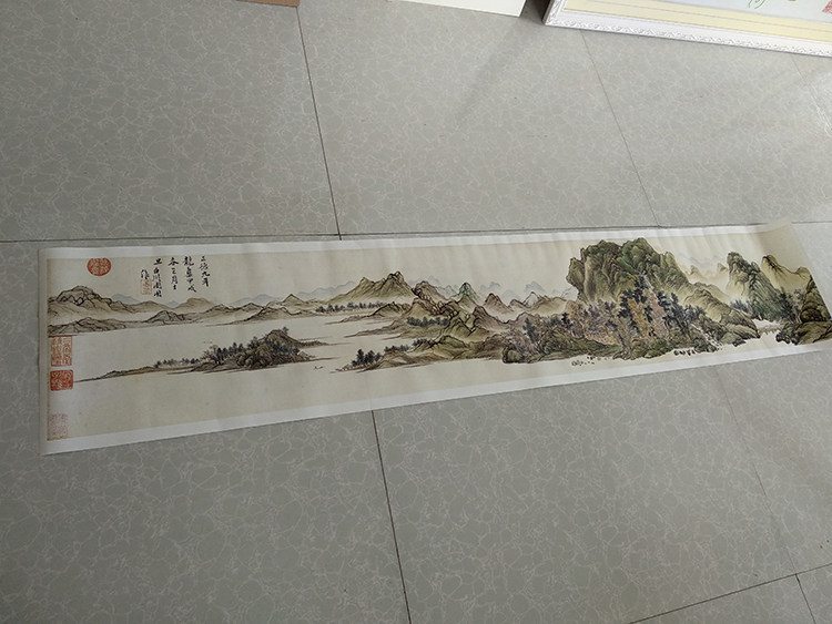 明代白川溪山烟霭国画山水横幅古画复制宣纸国画