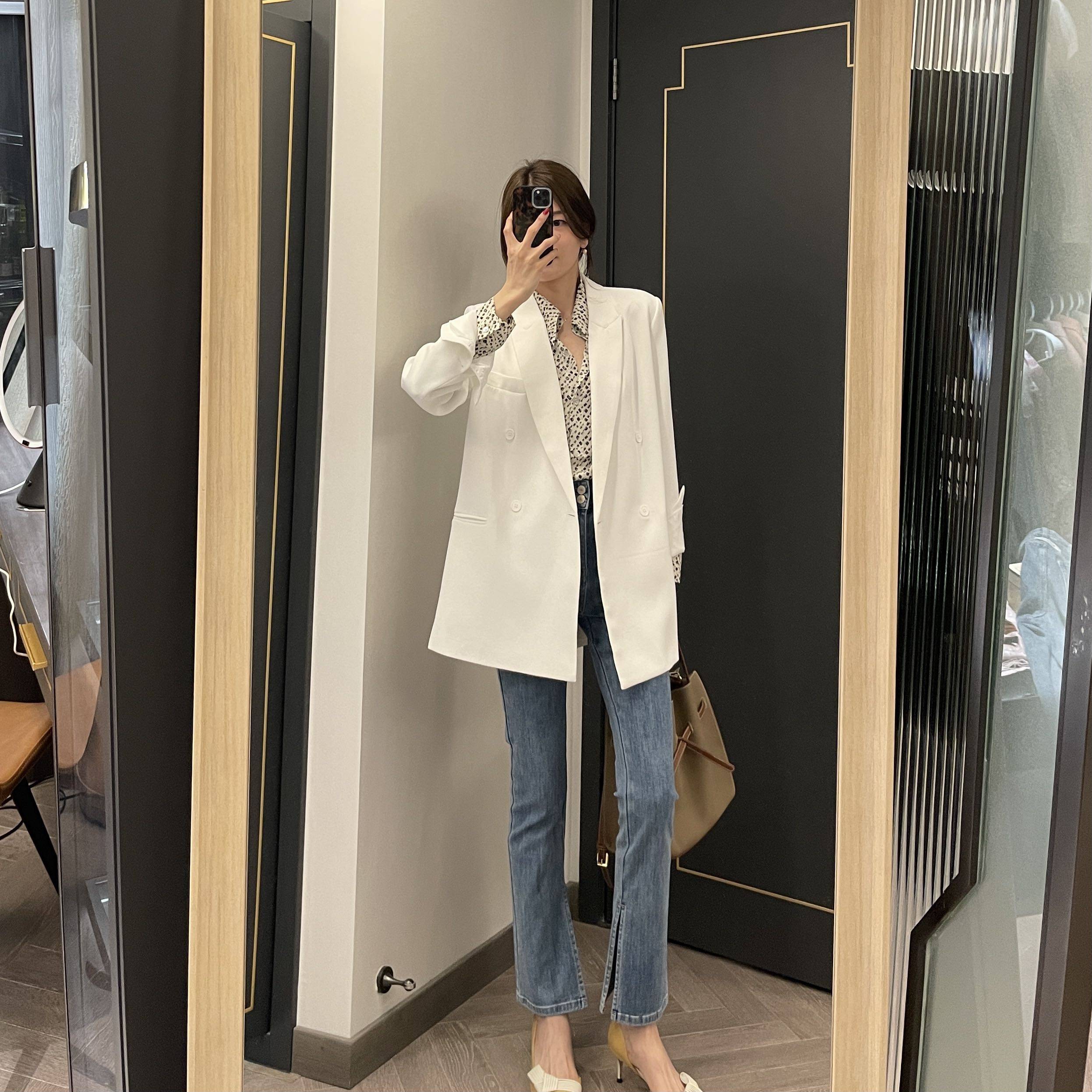 媛子summer女神oversize西装黑色韩版宽松春季新款西装